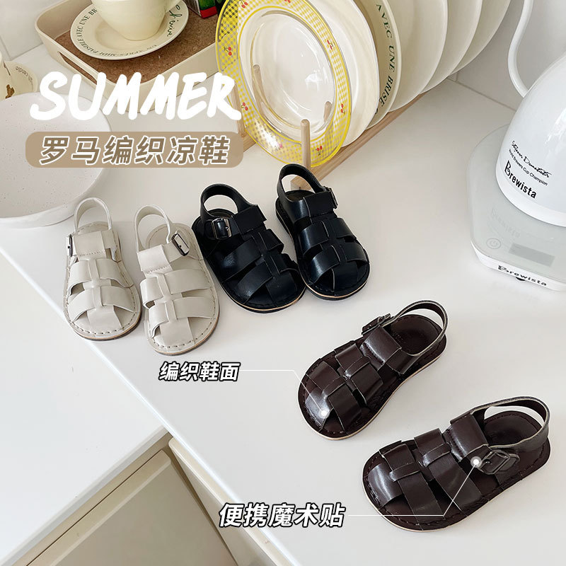 TOPSTAR包头儿童凉鞋罗马鞋夏季