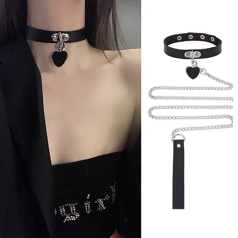 爱心项圈女颈带颈圈链子颈环choker项链性感锁骨链脖子情侣颈链