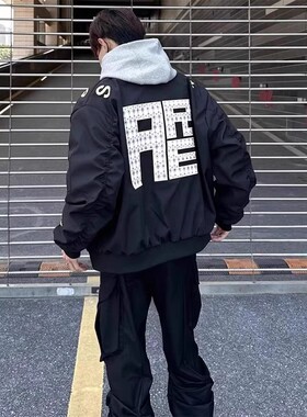 cleanfit刺绣飞行员夹克款美式潮牌级感fykshop廓形外套秋冬