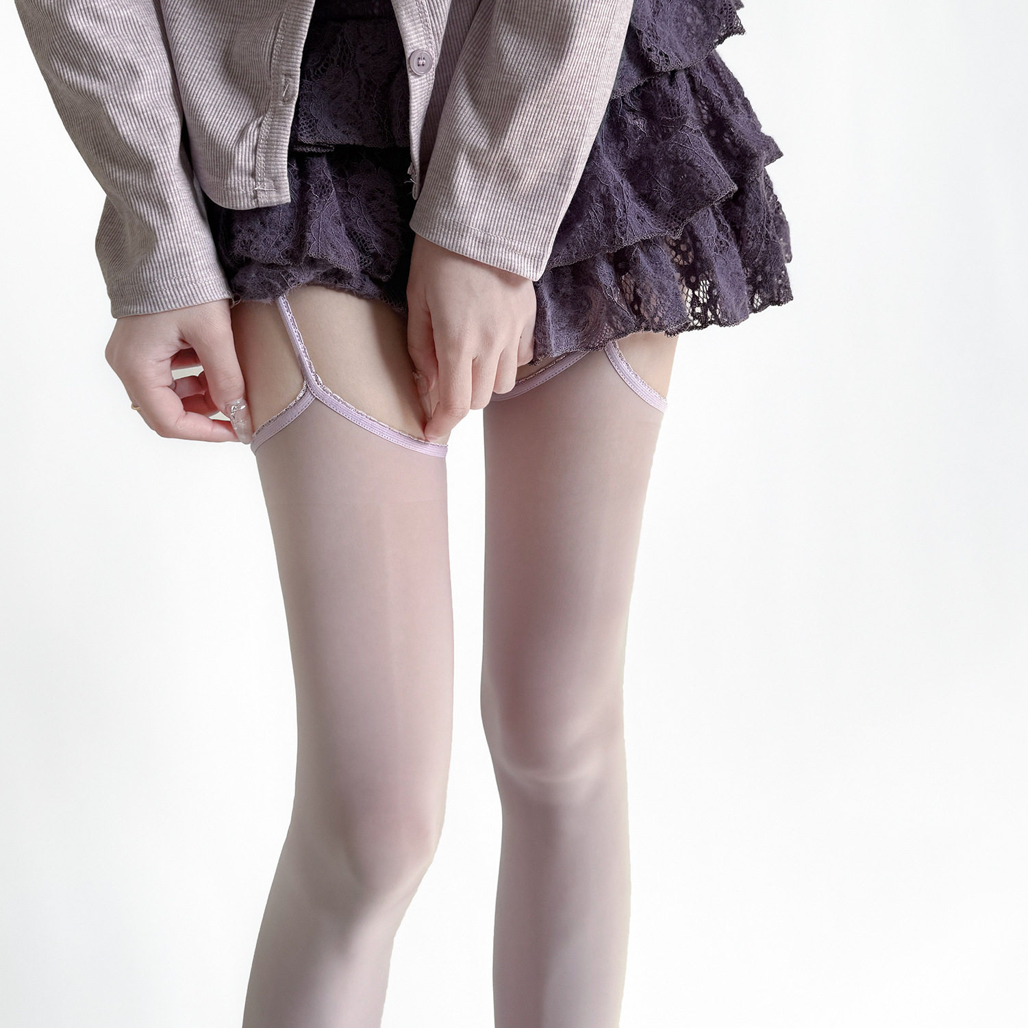 春夏性感极光蕾丝一体吊带油光过膝袜纯欲薄款马油筒袜黑色过膝,女士内衣/男士内衣/家居服,连裤袜/打底袜,淘宝优惠券,粉丝福利购,淘宝优惠卷