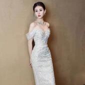 简约出门礼服女 新娘小个子跨境一字肩大码 法式 鱼尾轻婚纱2026新款