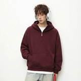 半拉链连帽卫衣春季款立体分割纯色半领帽衫外套OW8036-P79控138，女装短外套，电商A362