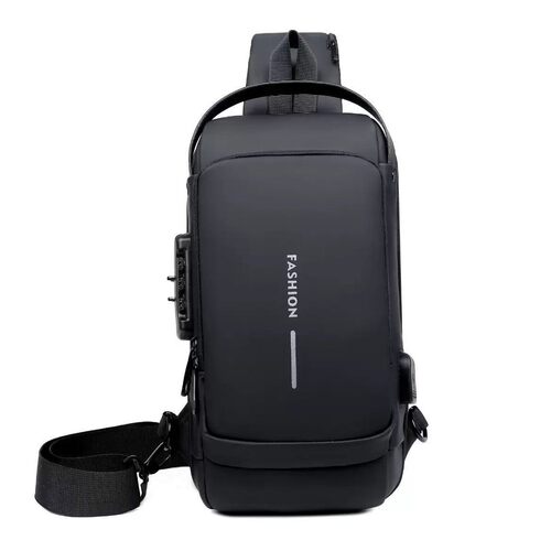 Men's Lockable Anti-Theft Chest Sling Crossbody Bag 斜挎胸包