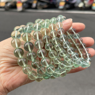 批发绿萤石手串水晶冰透简约女