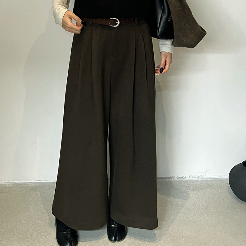 GN通勤高腰毛呢长裤西装裤