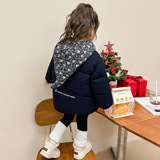 女童棉服冬季加绒加厚2025新款儿童冬装洋气时髦小童女棉袄外套，童装棉衣，祺妙童装