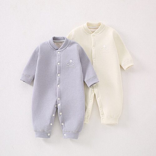 2025婴儿秋冬无骨连体衣哈衣家居服婴幼儿羊毛蚕丝爬服加绒