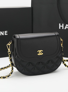 品牌真皮女包菱格链条包新款软皮斜挎包小众经典肩腋下链条包