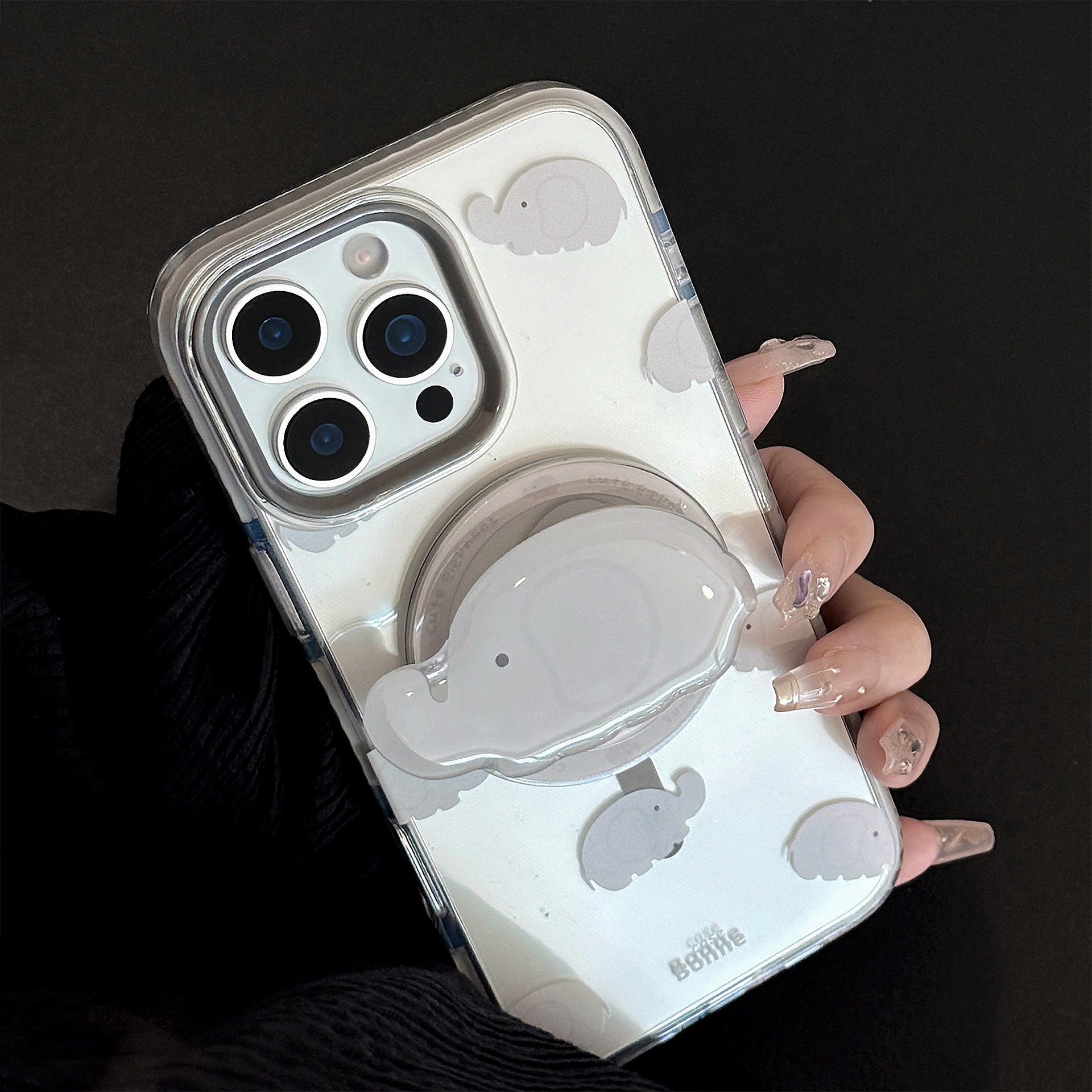 小象磁吸支架适用苹果16手机壳iPhone15promax个性卡通14透明13软