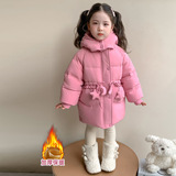 女童收腰棉服冬季2025新款洋气儿童韩范时髦加厚保暖冬装棉衣外套，童装棉衣，祺妙童装