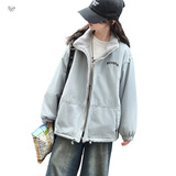 女童2025秋冬新款保暖双面穿绣花外套女大童冬季户外保暖加厚棉服，童装外套，祺儿童装