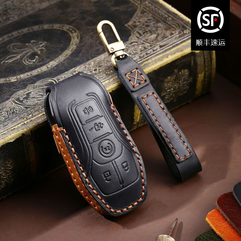 适用于福特老款Ford f-150猛禽钥匙套纯手工真皮美国车钥匙包