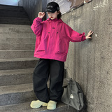 女童春秋款外套2025新款洋气儿童时髦宽松户外冲锋衣大童休闲夹克，童装外套，祺妙童装
