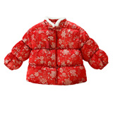 女小童风棉衣冬季加绒加厚拜年服冬装儿童新中式盘扣棉服P112，童装棉衣，祺妙童装