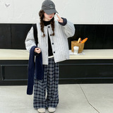 女童夹棉外套2025年秋冬新款中大童纯色休闲短款棉服外出保暖棉衣，童装外套，祺儿童装