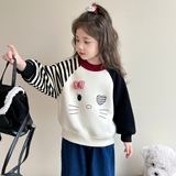 女童加绒卫衣秋冬2025新款卡通洋气儿童打底衫韩版女冬装上衣P61，童装卫衣/绒衫，祺妙童装