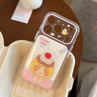 AceCase布丁小狗苹果17promax手机壳适用iphone16透明14童趣卡通15全包滴胶