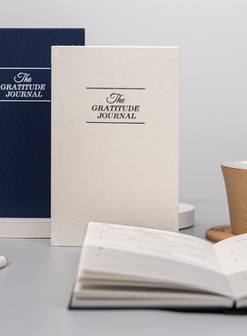 亚马逊热卖自我关爱感恩笔记本一日一页亚麻封面手账本英文日程本