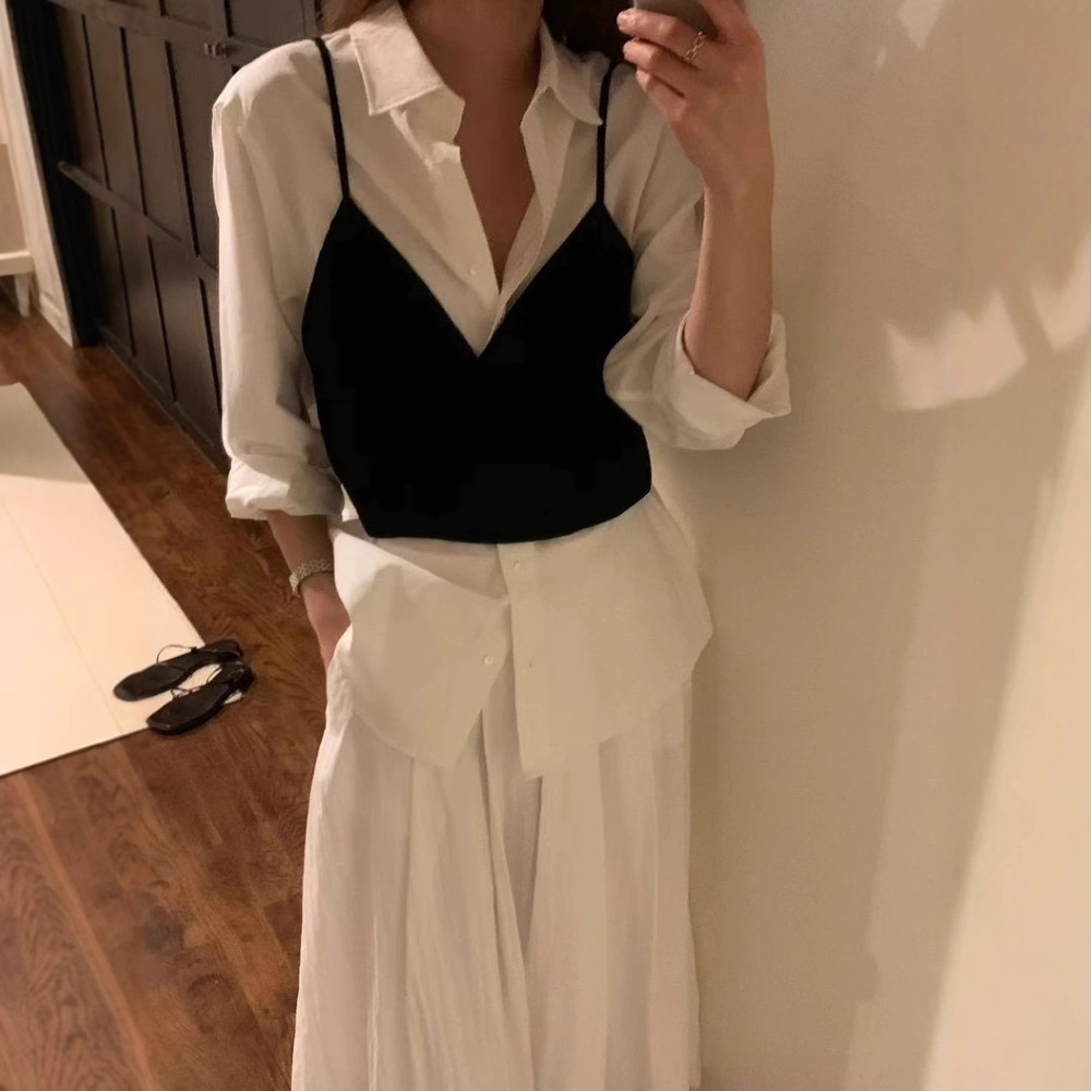 纯色ounce系带背心吊带东大门