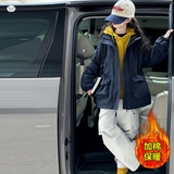 女童夹棉加厚外套2025年冬季新款工装派克服中大童保暖冲锋衣棉服，童装棉衣，祺儿童装