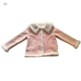 女童2025年冬季新款风皮毛一体外套女大童户外加绒保暖洋气上衣，童装外套，祺儿童装