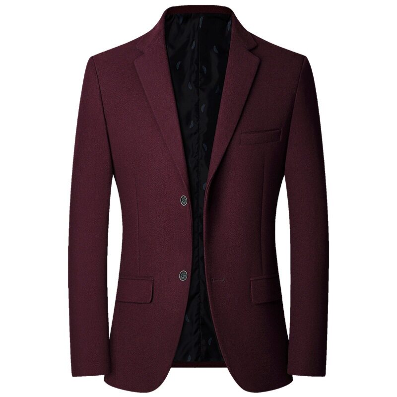 2026春秋季新款中年男士西装外套休闲免烫爸爸装上衣服羊毛呢西服