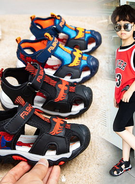 Summer Kids Spiderman Cartoon Sandals Boys Teens Beach Shoes