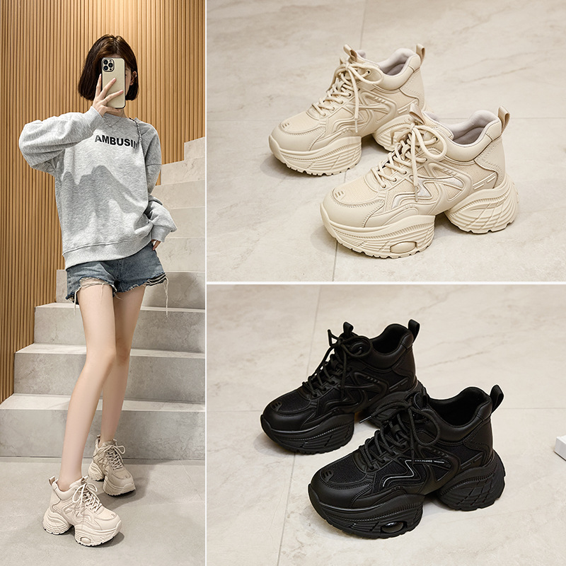 7cm增高老爹鞋小码女鞋313233真皮加绒特小码34厚底小个子运动鞋