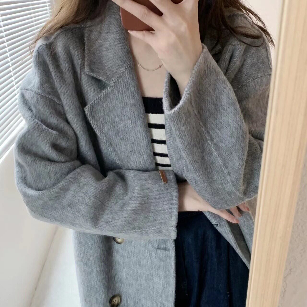【版本婴驼绒】东大门韩国2025秋冬双面羊绒大衣简约百搭外套女