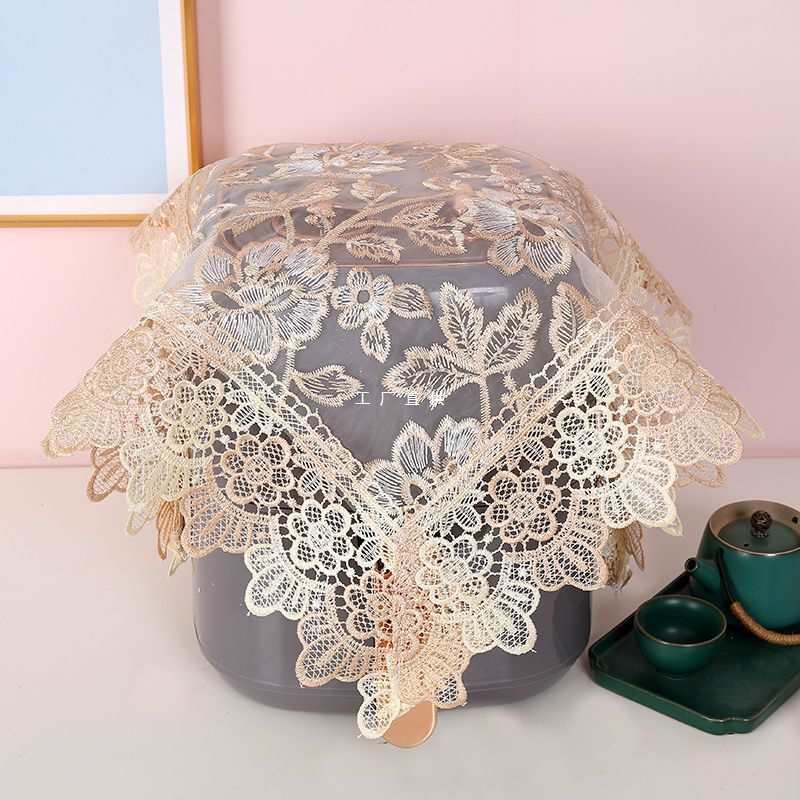 书桌音箱盖巾电脑音响罩布蕾丝小桌布防灰装饰蒙布套布防尘遮盖布