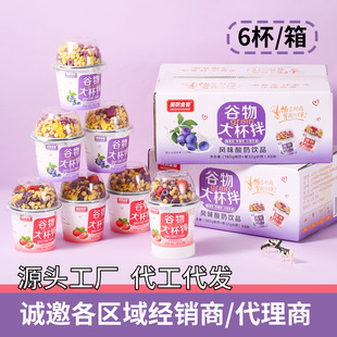 搅拌酸奶谷物酸奶杯6杯/箱嚼着吃的酸奶大杯装燕麦酸奶诚邀理**