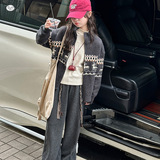 女童毛衣外套2025年秋季新款中大童休闲提花针织开衫春秋外穿上衣，童装毛衣，祺儿童装