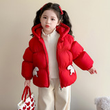 女童棉服冬装2025新款儿童秋冬季加厚洋气韩版棉衣小女孩外套P112，童装棉衣，祺妙童装