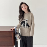 米杏色加厚毛衣