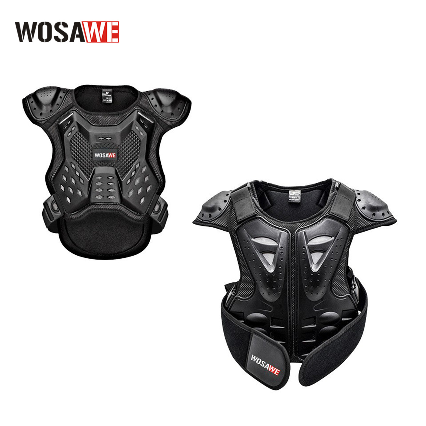 沃萨维摩托车儿童护甲衣轮滑滑板平衡车护背护胸护脊盔甲运动护具