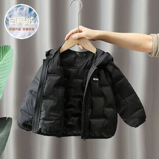 女童白鸭绒羽绒服连帽冬装轻薄外套2025新款白鸭绒保暖现货