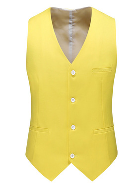 修身大码西服马甲绿色男士背心商务休闲职业胖子大码加肥大伴郎服