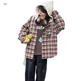 女童外套秋冬装2025新款中大童冬季夹棉加厚上衣儿童连帽格子棉衣，童装外套，祺儿童装