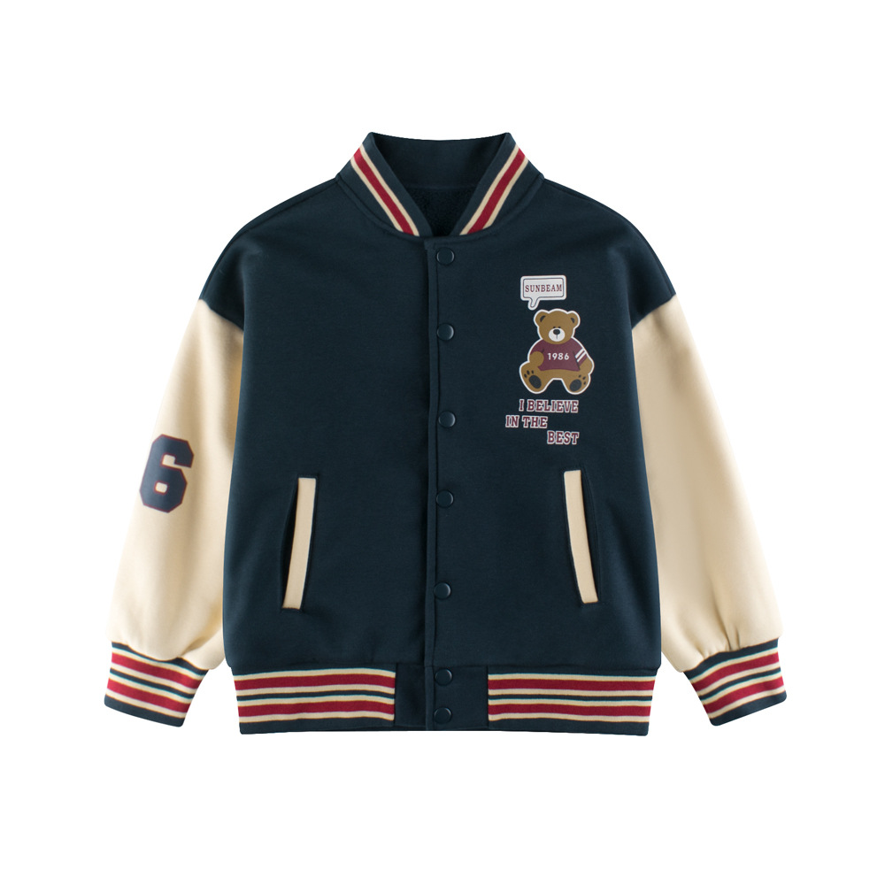 童装春秋冬款加绒儿童卫衣男孩子棒球服外套女学生上衣运动休闲装