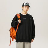 秋冬新款不规则拼接字母刺绣重磅套头帽衫情侣外套L3904-P39控68，男装卫衣，电商A362