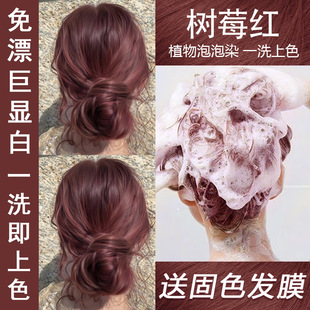 韩茉姿泡泡染发剂爆款树莓红色植物自己在家染发膏免漂流行色