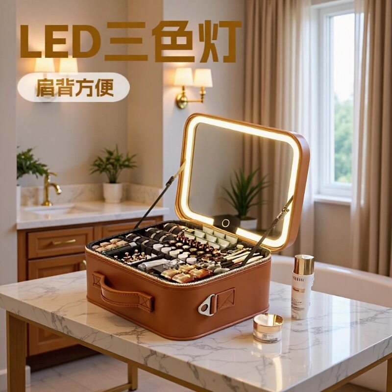 led化妆箱放行李箱三色灯光