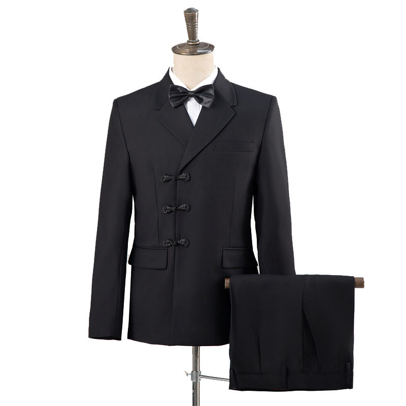 男新中式西装礼服演出西服
