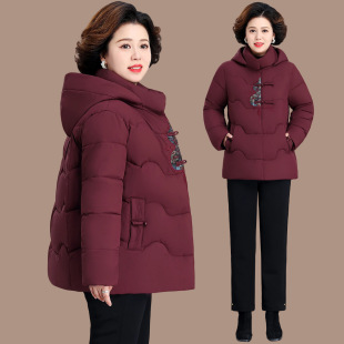 中老年棉服女中长款大码新中式国风妈妈冬装老人奶奶太太冬季外套