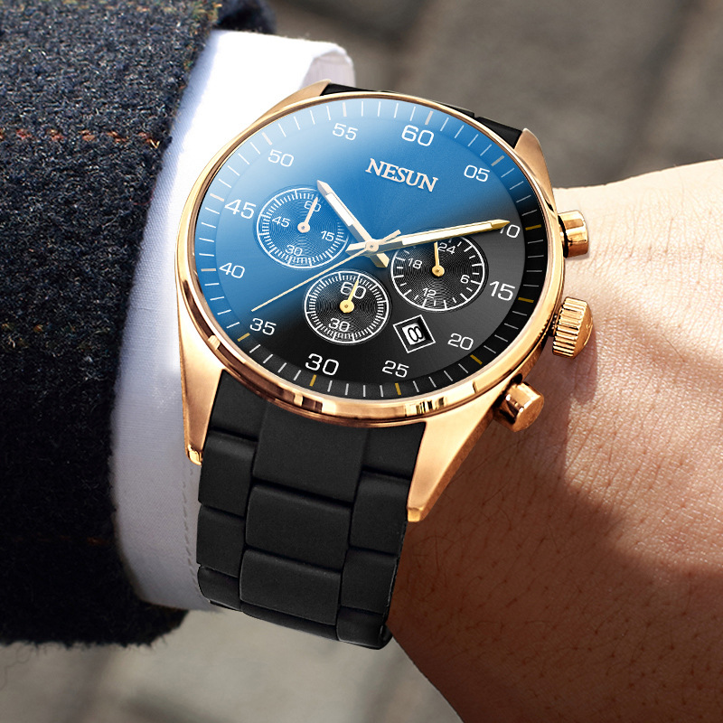 尼尚新款石英表 多功能休闲时尚夜光防水8701