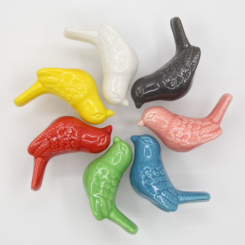 多巴胺陶瓷锌合金柜门拉手橱衣柜抽屉小鸟孔拉手子盖手柄把手