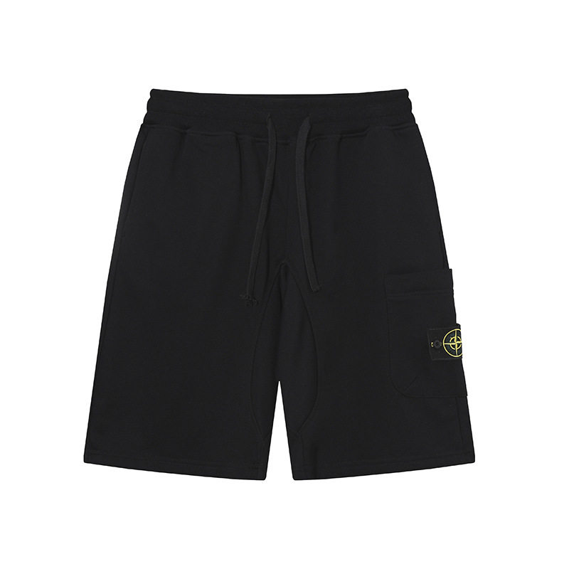 Cross-Border Stone-Patterned Micro-Label Compass Logo Casual Pocket Shorts Functional Sports Drawstring Casual Solid Col foto 5