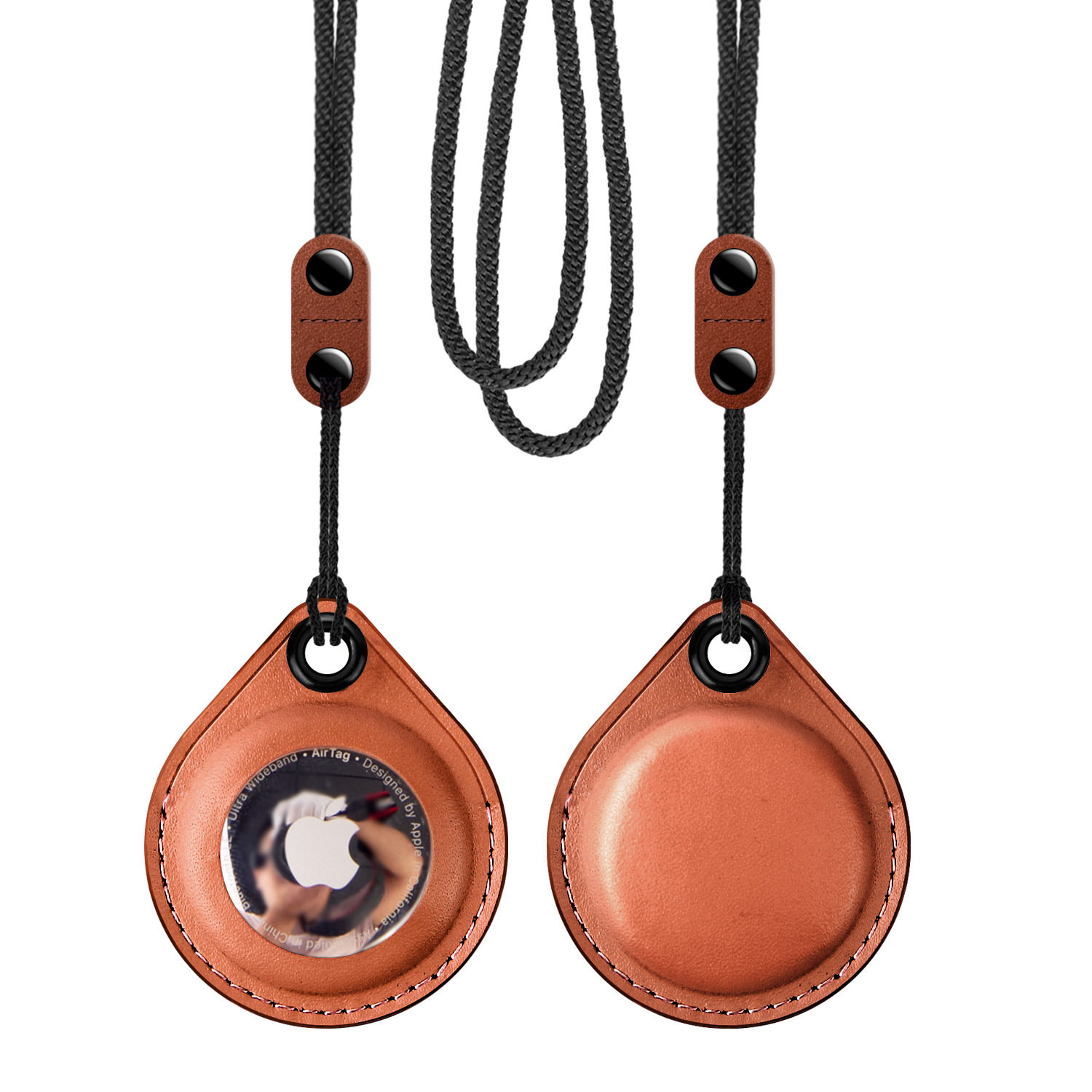 适用AirTag保护套苹果airtags链真皮air防丢器tag定位壳钥匙扣环追踪器猫项圈挂绳纽扣皮革皮套硅胶宠物狗狗
