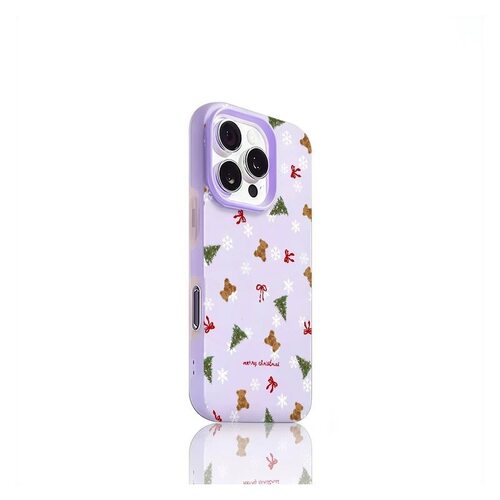 Christmas Snowflake Bear Red Bow Skin touch Jelly Phone Case 适用 iPhone 18 17 Pro Protective Cover