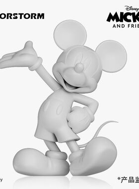 现货MORSTORM 迪士尼致敬米奇 黑金电镀透明色米老鼠手潮玩公仔